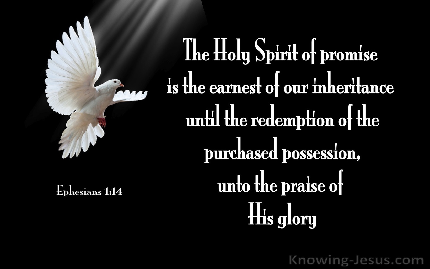Ephesians 1:14 The Spirit Is Given As A Pledge Of Our Inheritance (black)